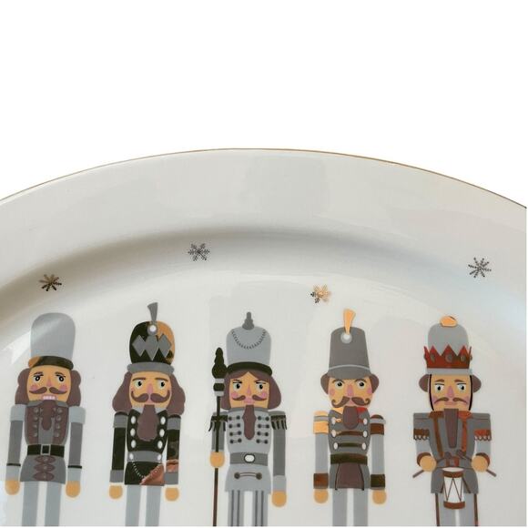 Christmas Nutcracker Soldier Serving Platter Tray 10x14 Oval Holiday New - Picture 2 of 10